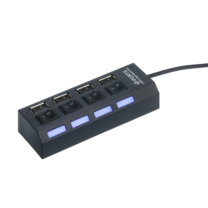 4-Ports USB Hub 480Mbps High Speed Data Transfer 2.0 Charging Splitter Image 6