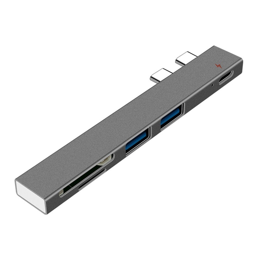 5 in 1 Hub Dual Type-C To USB3.02+PD+TF Intelligent USB Hub Multi-Port Adapter Image 1