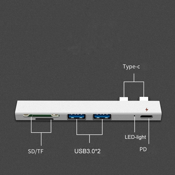 5 in 1 Hub Dual Type-C To USB3.02+PD+TF Intelligent USB Hub Multi-Port Adapter Image 10