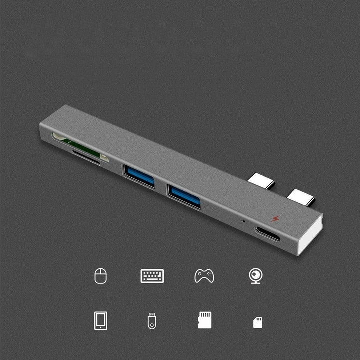 5 in 1 Hub Dual Type-C To USB3.02+PD+TF Intelligent USB Hub Multi-Port Adapter Image 12