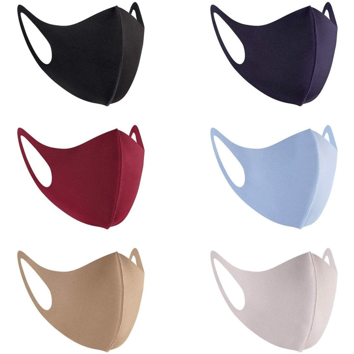 6 Pcs Fashion Cloth Fabric Face Protection, Unisex Earloop 6 Colors Washable, Reusable Image 1