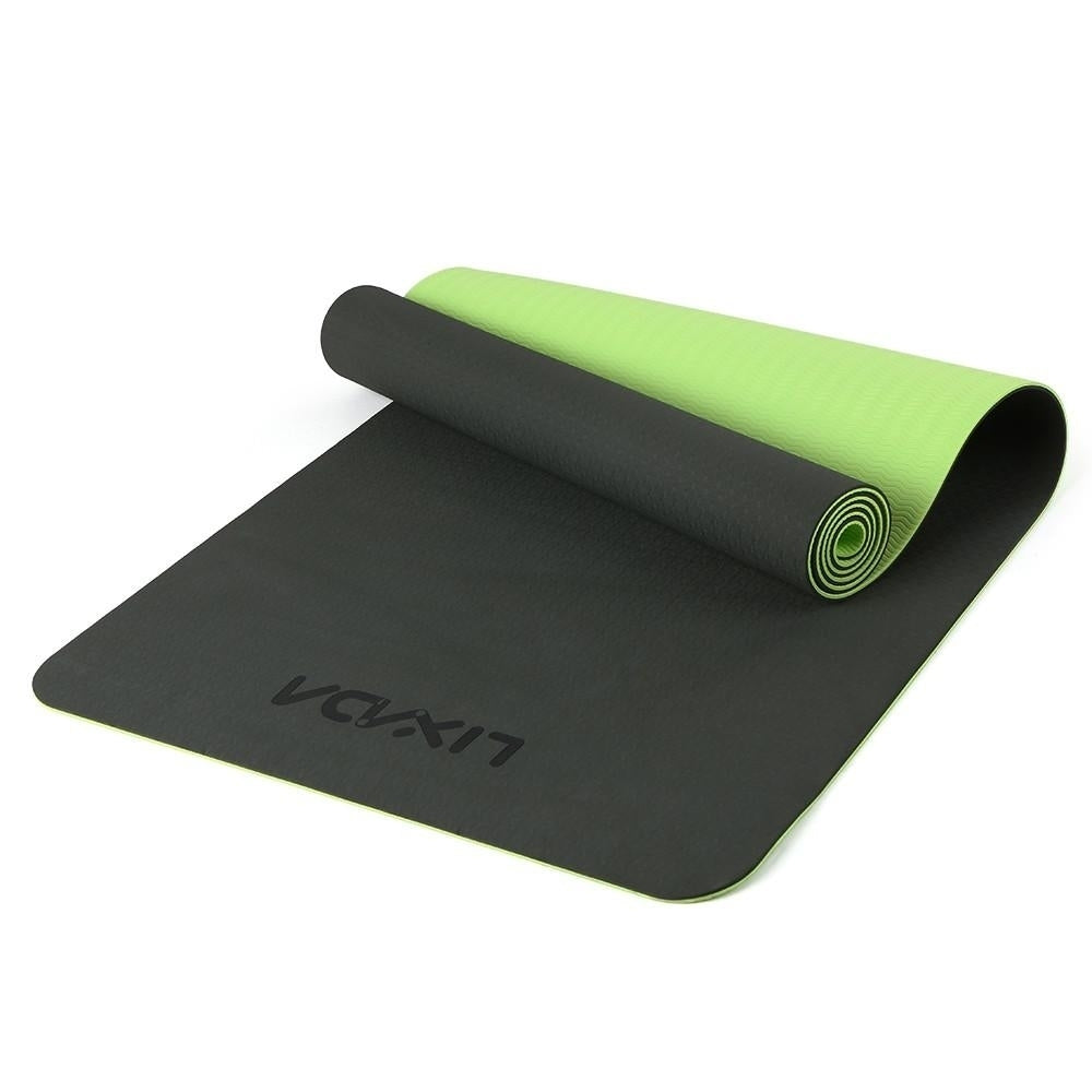 72x24IN Non-slip Yoga Mat TPE Eco Friendly Fitness Pilates Gymnastics Carrying Strap and Storage Bag Image 2