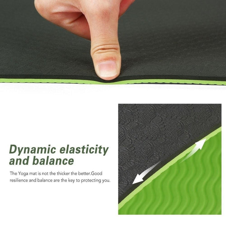 72x24IN Non-slip Yoga Mat TPE Eco Friendly Fitness Pilates Gymnastics Carrying Strap and Storage Bag Image 6