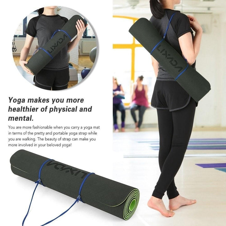 72x24IN Non-slip Yoga Mat TPE Eco Friendly Fitness Pilates Gymnastics Carrying Strap and Storage Bag Image 11