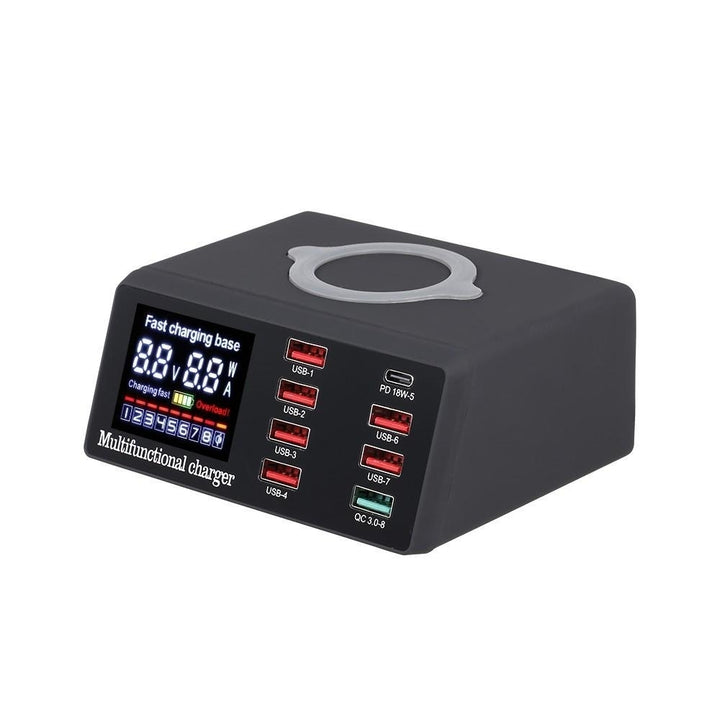 8 Port Wireless USB Charger Quick Charge PD+QC3.0+USB Station with LED Display Image 1