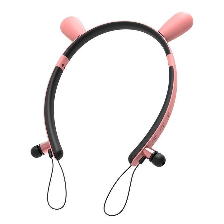 Bluetooth Stereo Cute Shape Headphones Magnetic Sports Headset Sweatproof Detachable Image 2