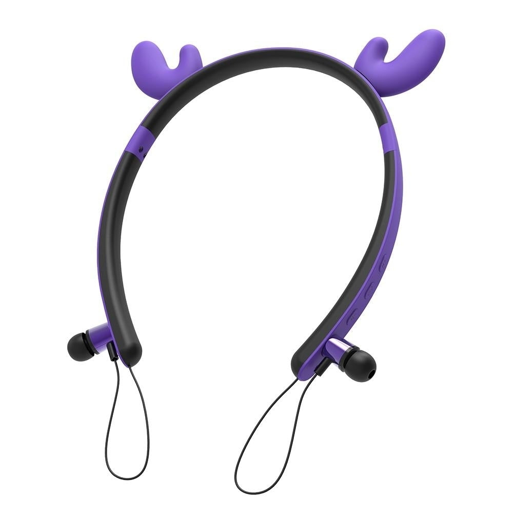 Bluetooth Stereo Cute Shape Headphones Magnetic Sports Headset Sweatproof Detachable Image 3
