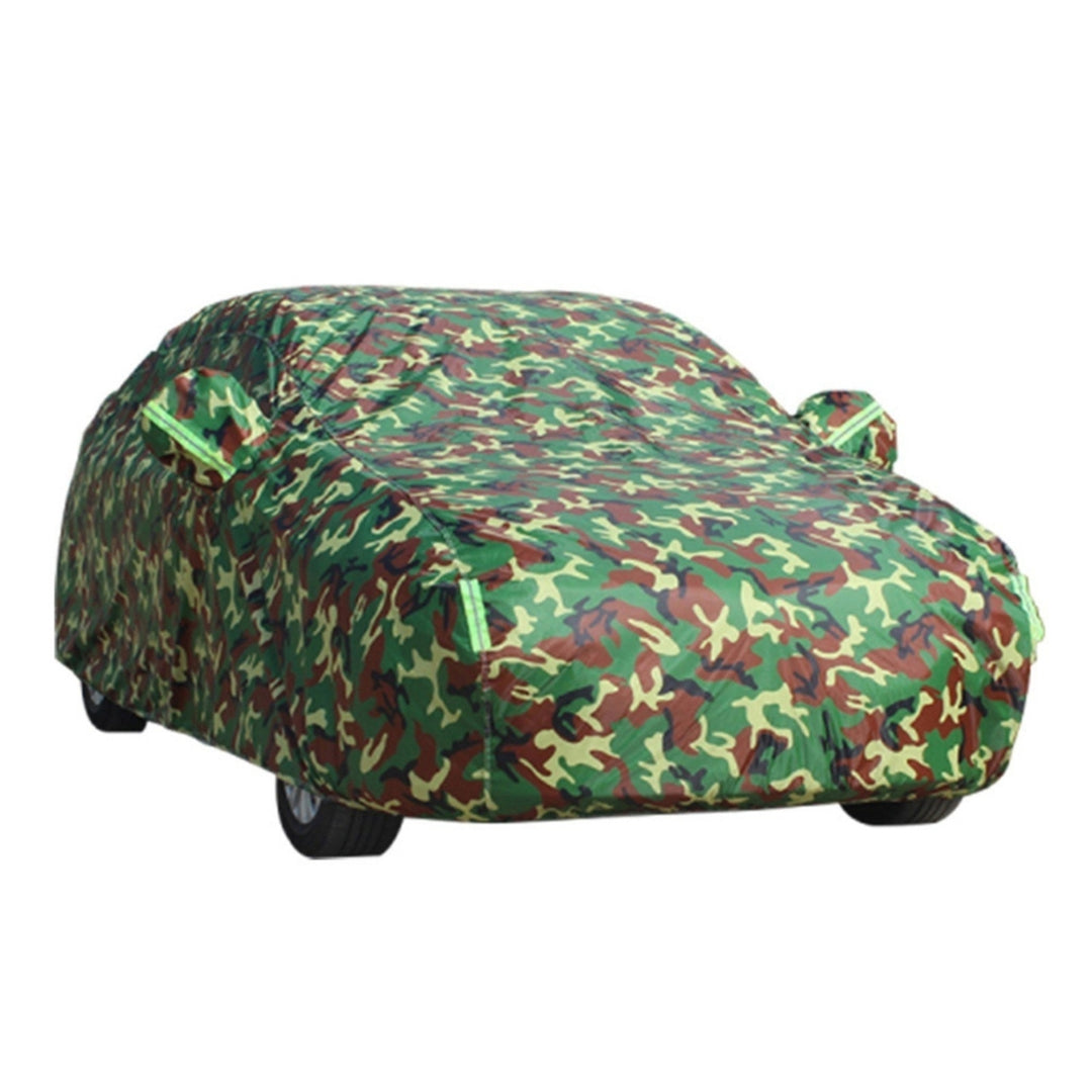 Car Cover All-weather Protection Full Covers with Reflective Strip Camouflage Style Auto Sunscreen Image 1
