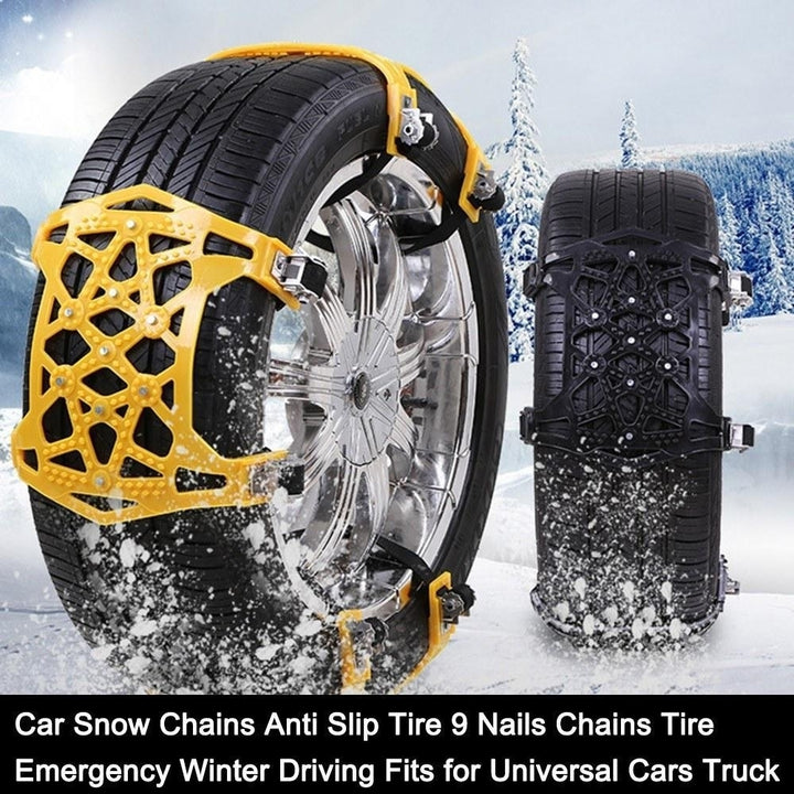 Car Snow Chains Anti Slip Tire 9 Nails Emergency Winter Driving Fits for Universal Cars Truck Image 6