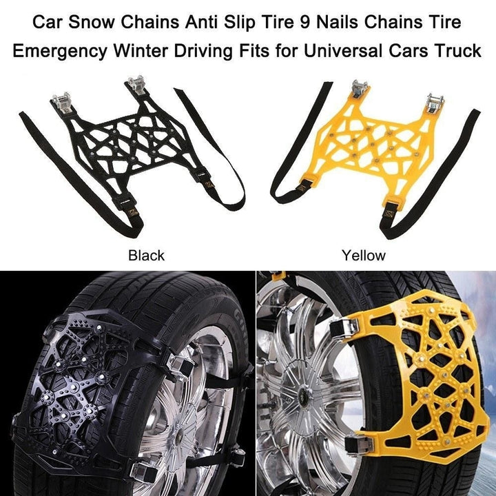 Car Snow Chains Anti Slip Tire 9 Nails Emergency Winter Driving Fits for Universal Cars Truck Image 11