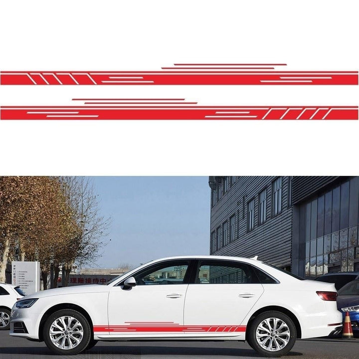 Car Sticker Side Door Stripes Racing Decal Auto Body Decor 1Pair Image 1
