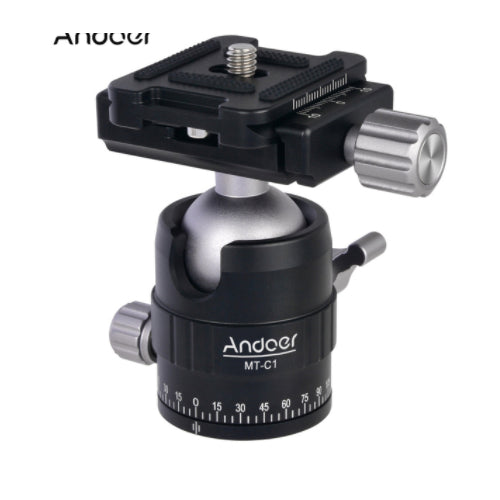 Compact Size Panoramic Tripod Ball Head Adapter 360 Rotation Aluminium Alloy with Quick Release Plate Image 11