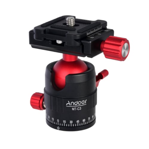 Compact Size Panoramic Tripod Ball Head Adapter 360 Rotation Aluminium Alloy with Quick Release Plate Image 12