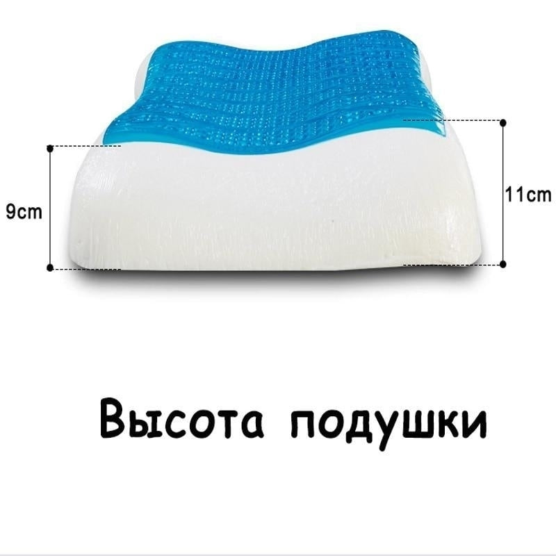 Cotton Memory Orthopedic Sleep Blue Cool Comfort Gel Neck Pillow Image 4