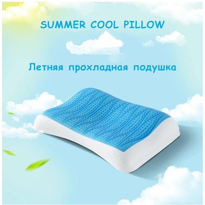 Cotton Memory Orthopedic Sleep Blue Cool Comfort Gel Neck Pillow Image 8