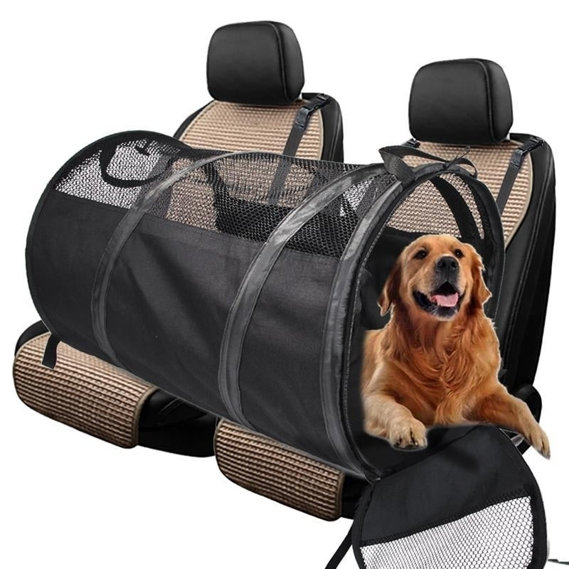 Dog Carriers Rear Back Pet Car Seat Cover Mats Hammock Protector With Safety Belt Transportin Perro Image 1