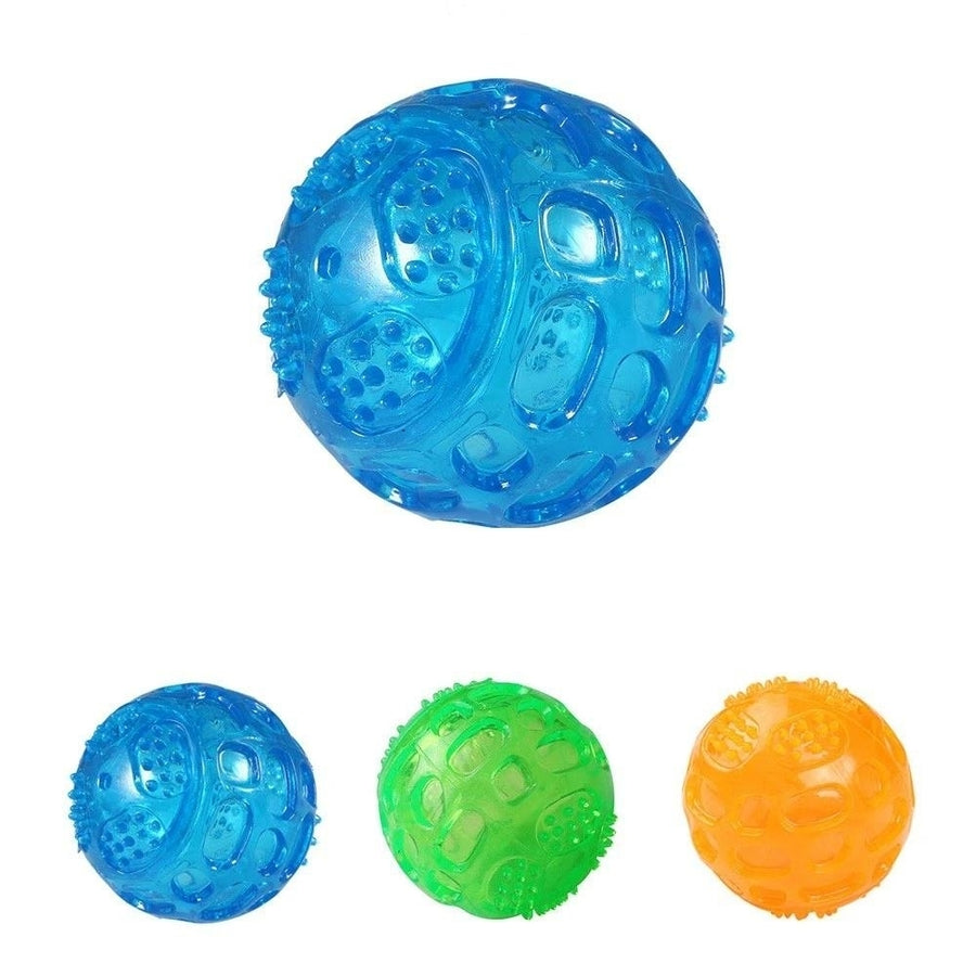 Durable Squeak Ball Dog Toy Balls Funny Dog Toys for Dogs Puppies Teething Chew Image 1