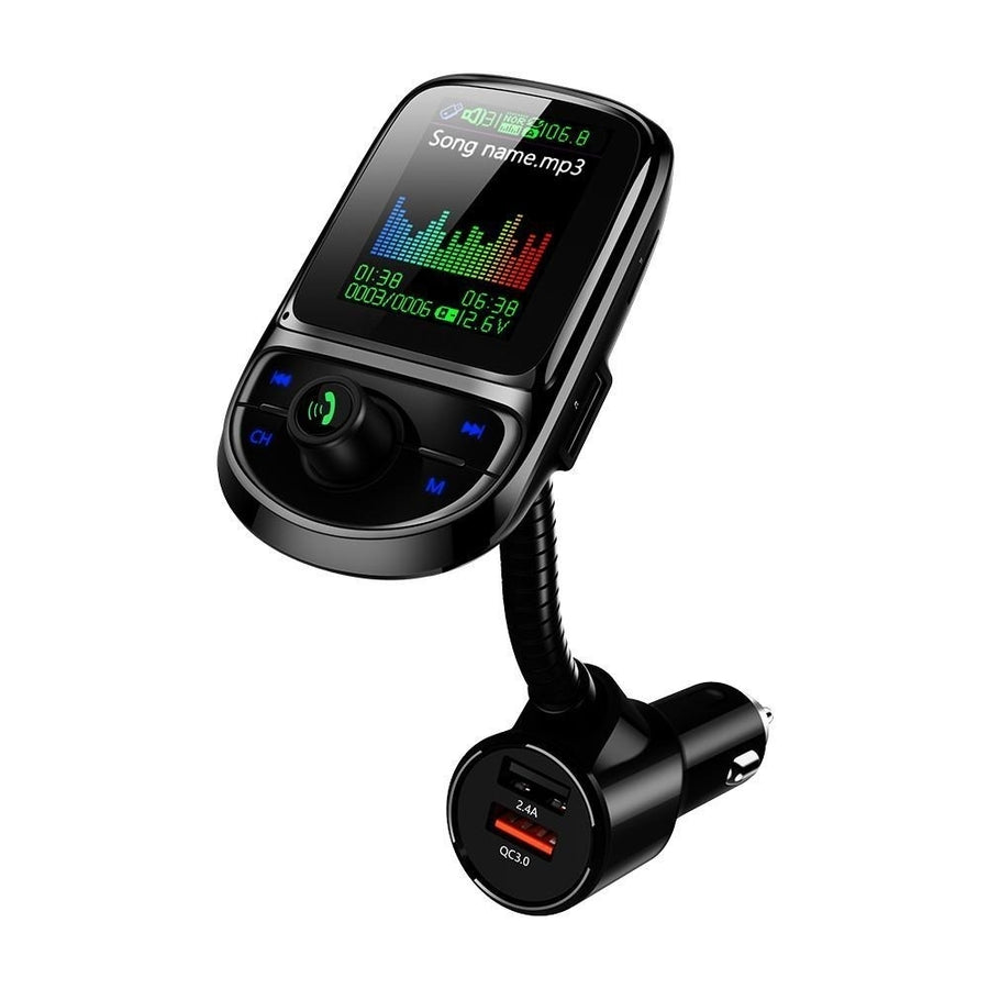 1.8 Inch Car FM Transmitter Multi-functional MP3 Player with Dual USB Charging Port Image 1