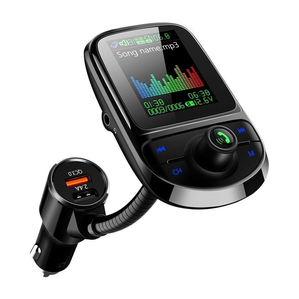 1.8 Inch Car FM Transmitter Multi-functional MP3 Player with Dual USB Charging Port Image 2