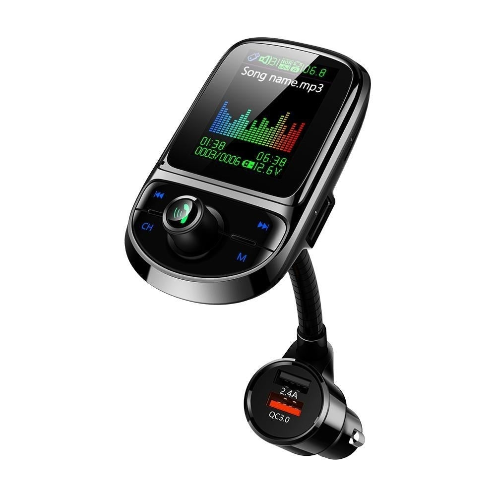 1.8 Inch Car FM Transmitter Multi-functional MP3 Player with Dual USB Charging Port Image 3