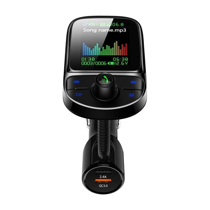 1.8 Inch Car FM Transmitter Multi-functional MP3 Player with Dual USB Charging Port Image 4