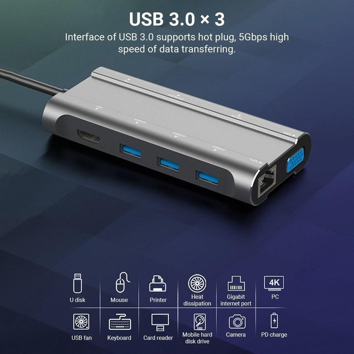 10 in 1 USB Hub Multi-function Splitter Converter for PC Mobile Phone Image 7