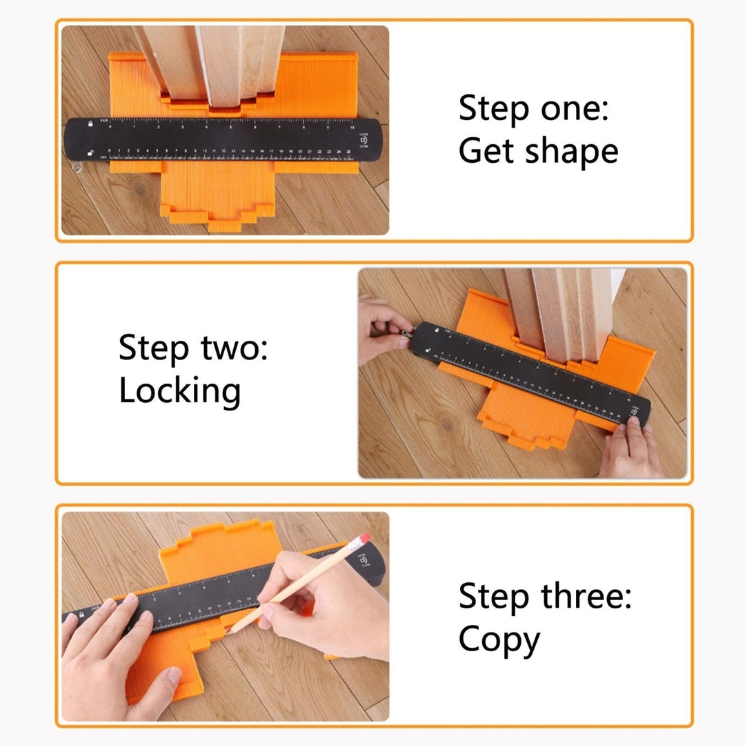 10 Inch Contour Gauge Profile Tool with Metal Lock Original Shape Copy Replicator for Working Image 7