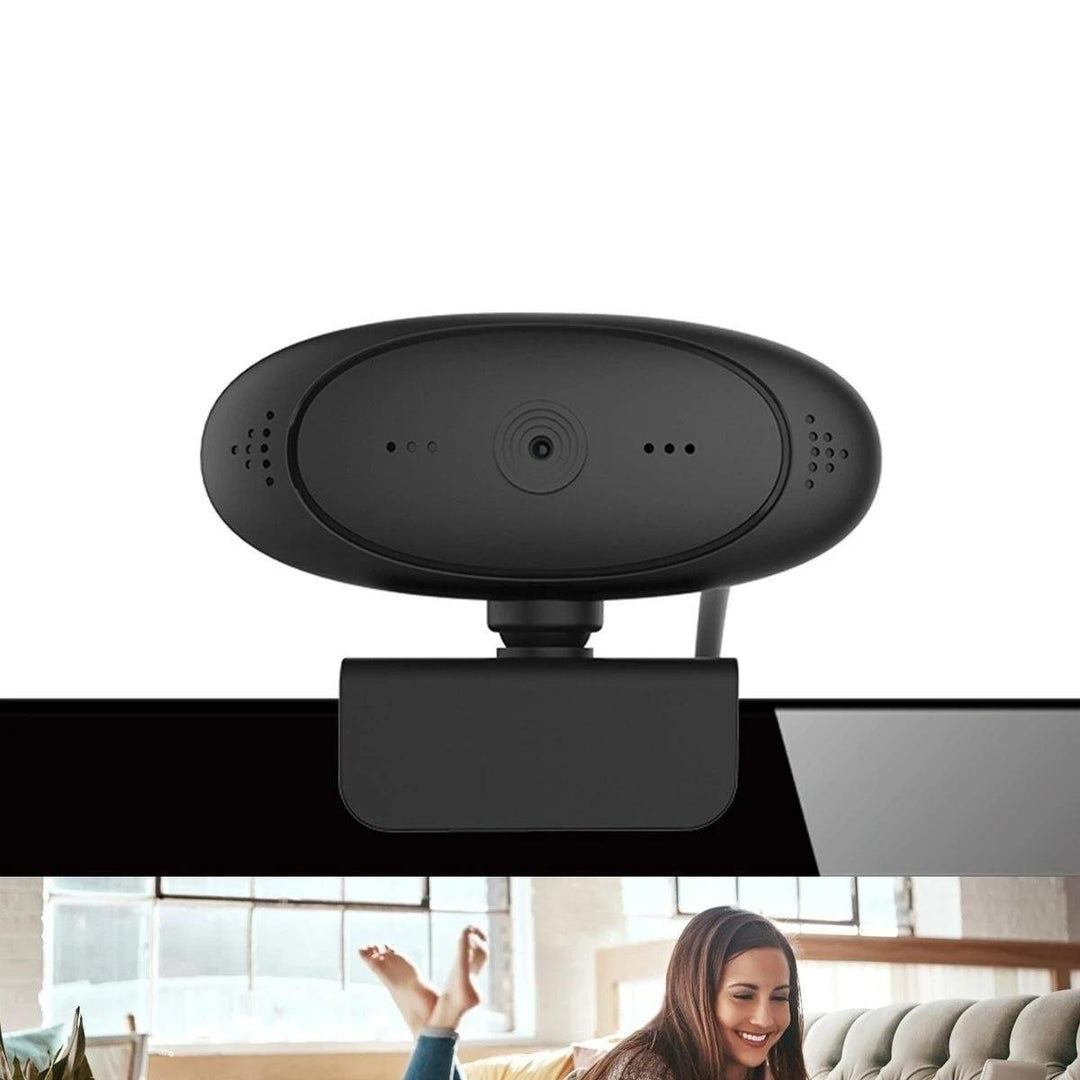 1080P HD Computer Camera Video Conference Webcam 2 M Auto Focus 360 Rotation with Microphone Image 3