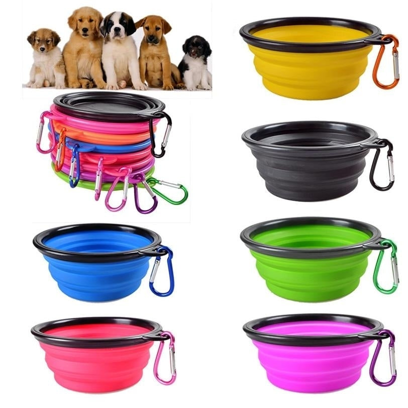 Fordable Pet Feed Bowl Eco-Friendly Silicone Travel Portable Puppy Container Image 1