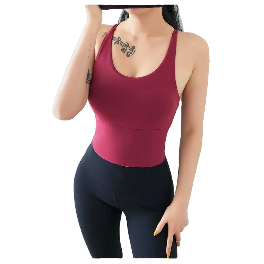 Heal Orange Sports Top Vest Beauty Back Bra Shock Proof Gathering High Intensity Yoga Underwear Fitness Image 1