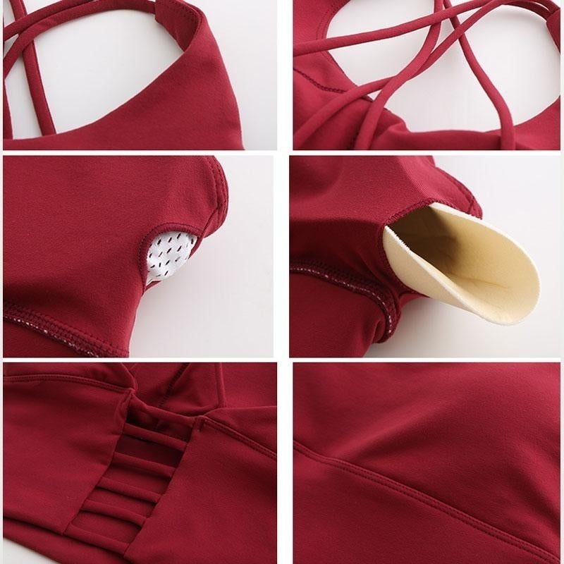 Heal Orange Sports Top Vest Beauty Back Bra Shock Proof Gathering High Intensity Yoga Underwear Fitness Image 4