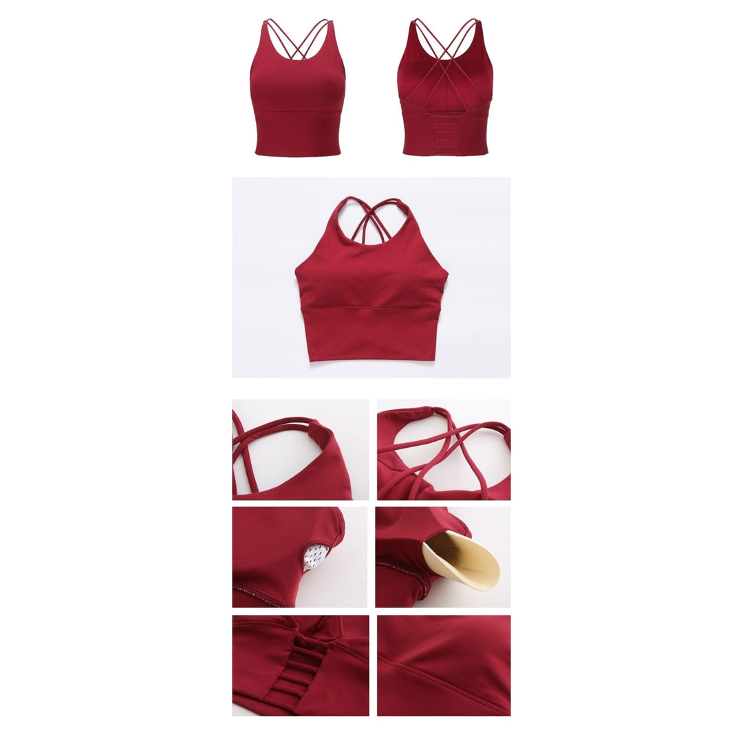 Heal Orange Sports Top Vest Beauty Back Bra Shock Proof Gathering High Intensity Yoga Underwear Fitness Image 6