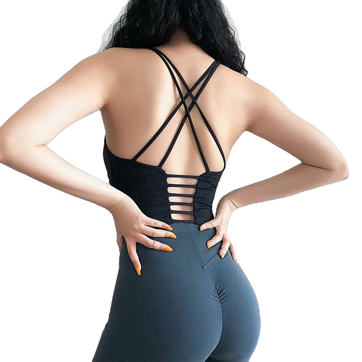 Heal Orange Sports Top Vest Beauty Back Bra Shock Proof Gathering High Intensity Yoga Underwear Fitness Image 1