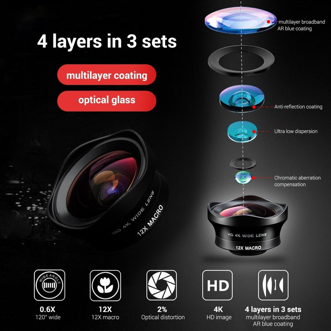 16mm Wide Lens + 12X Macro Set Clip-on Phone Camera 2 in 1 Image 9