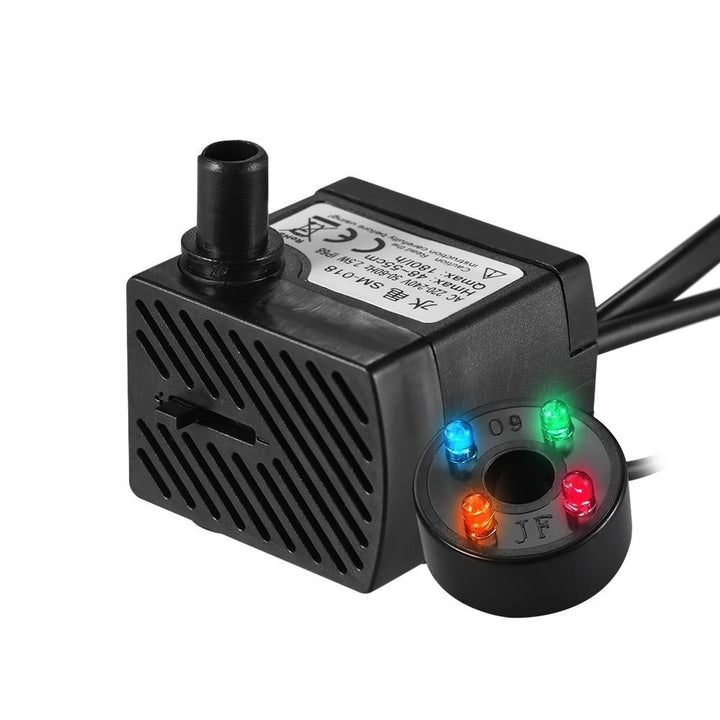 180L/H 2.5W Submersible Water Pump with 4 LED Light Ultra Quiet for Pond Aquarium Fish Tank Image 1