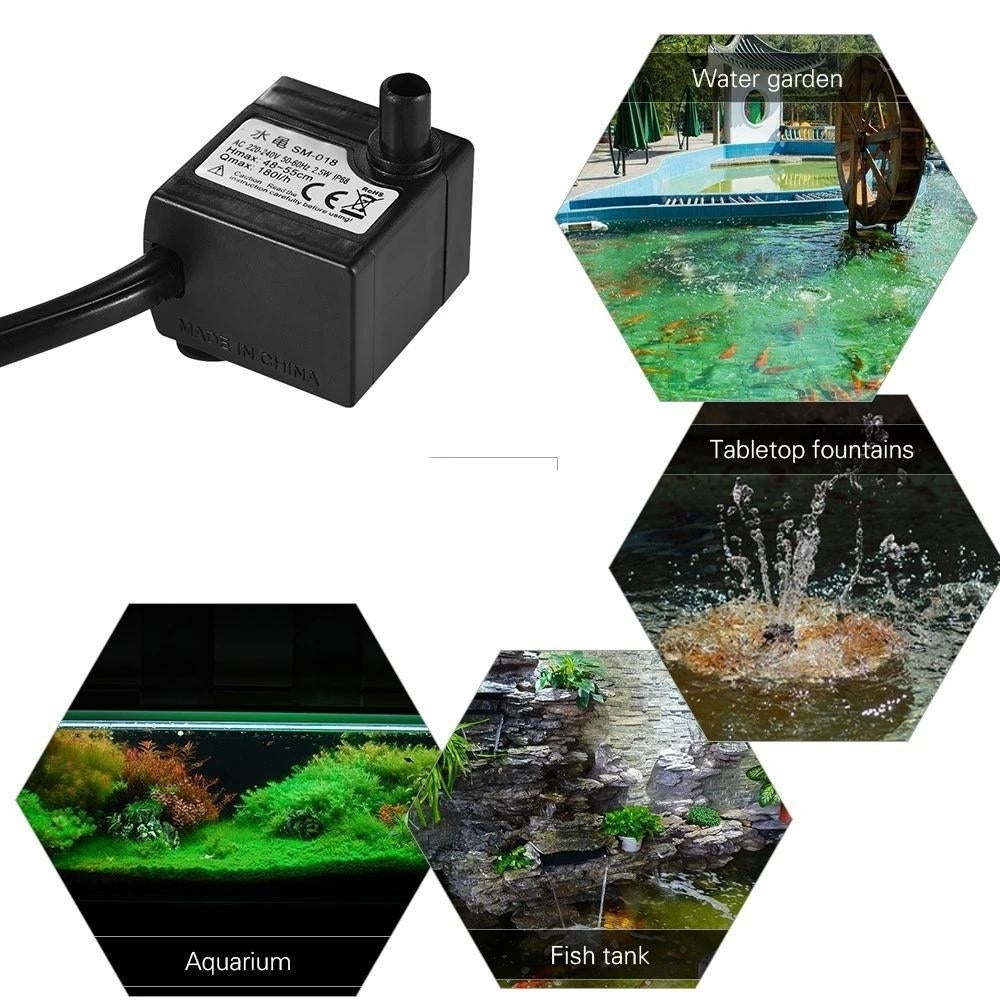 180L,H 2.5W Submersible Water Pump with 4 LED Light Ultra Quiet for Pond Aquarium Fish Tank Image 9