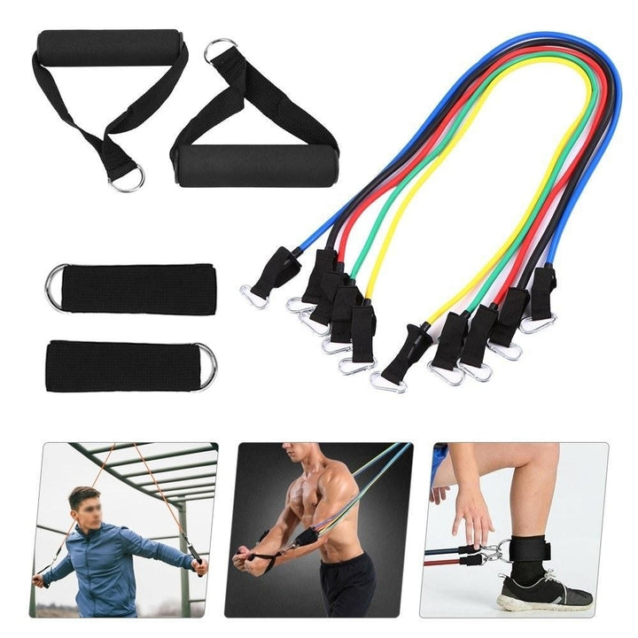 18Pcs Resistance Bands Set Workout Fitness Exercise Rehab Loop Tube for Home Gym Travel Image 1