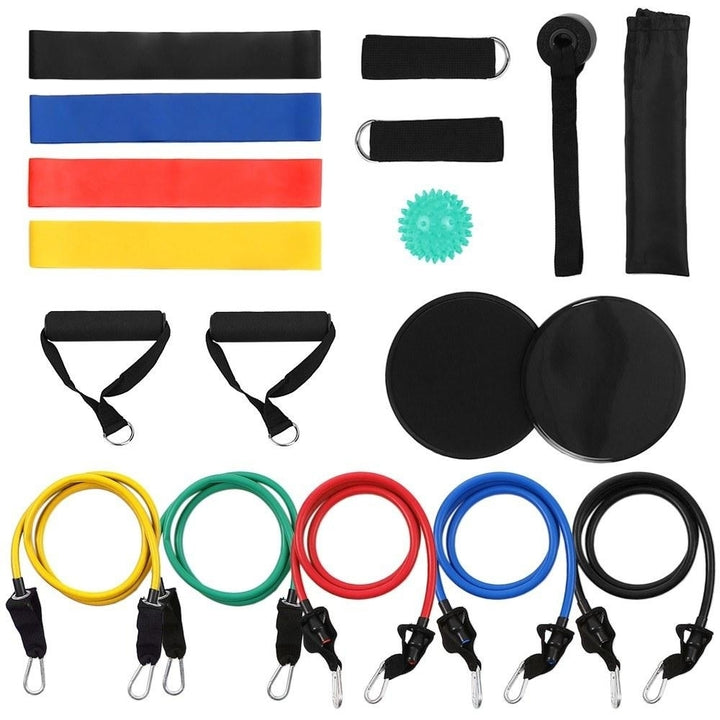 18Pcs Resistance Bands Set Workout Fitness Exercise Rehab Loop Tube for Home Gym Travel Image 4