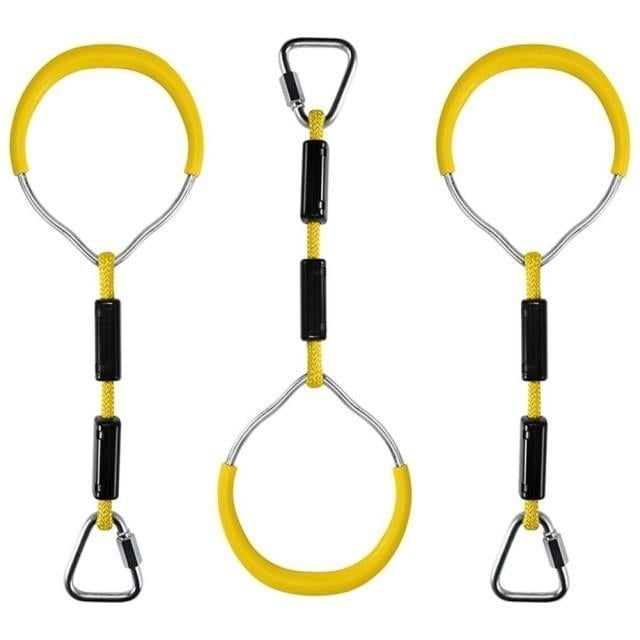 Heavy Duty Children Trapeze Bar Pull Up Gym Rings Colorful Backyard Gymnastic Ring Pack 3 Image 2