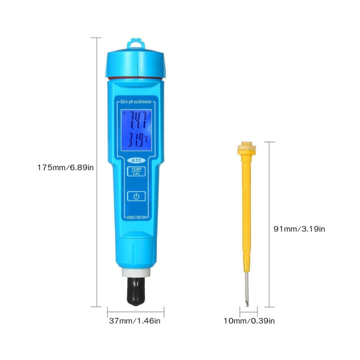 High Accuracy pH Meter ATC 2-in-1 and Temperature Skin Acidimeter Portable Test Pen Image 9