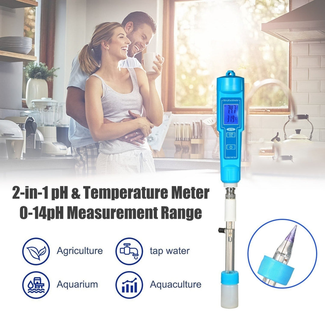 High Accuracy pH Meter ATC 2-in-1 and Temperature Skin Acidimeter Portable Test Pen Image 10