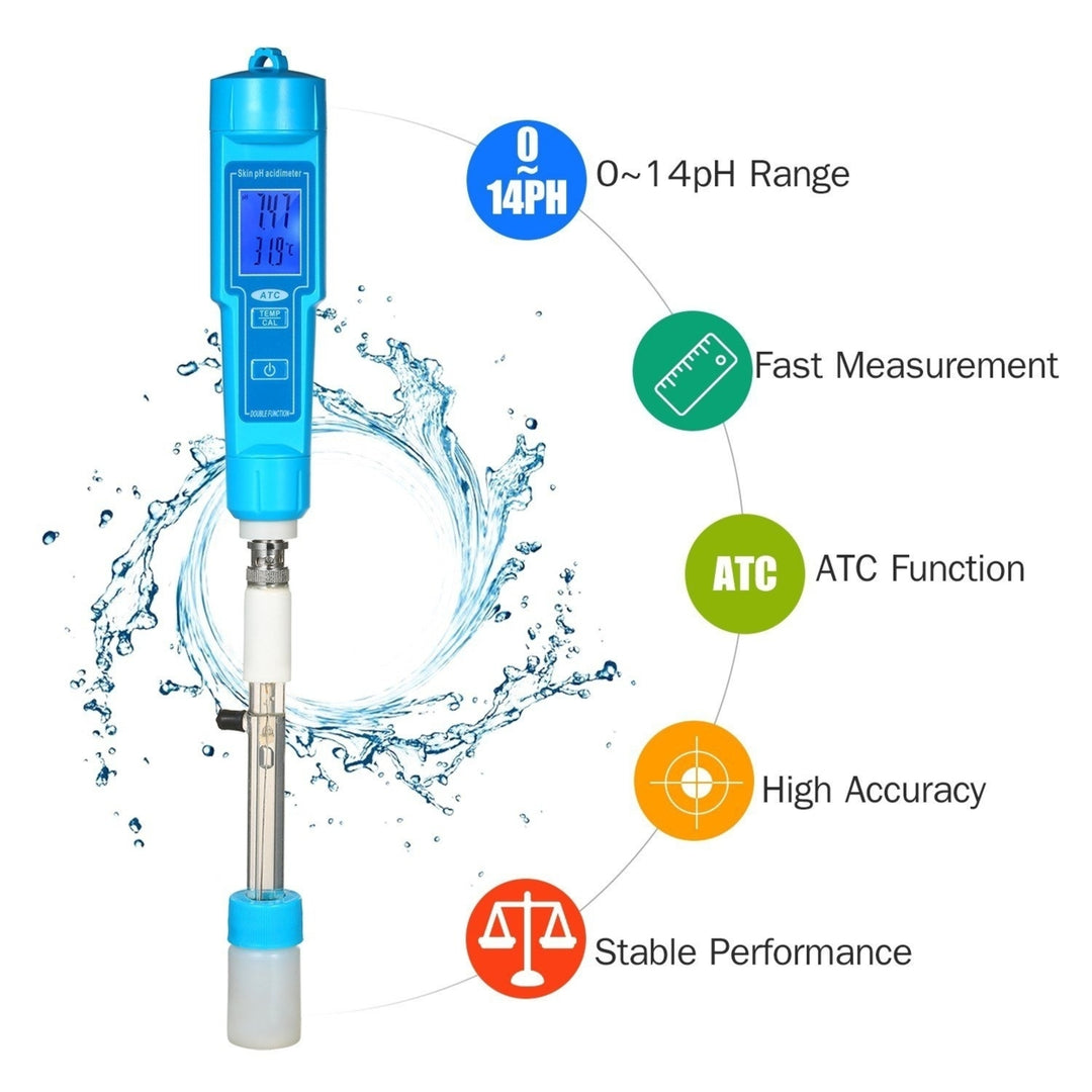 High Accuracy pH Meter ATC 2-in-1 and Temperature Skin Acidimeter Portable Test Pen Image 11