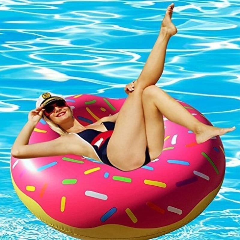 Inflatable Swimming Ring Donut Pool Float for Adult Kid Mattress Rubber Toys Water Seat Rings Image 2