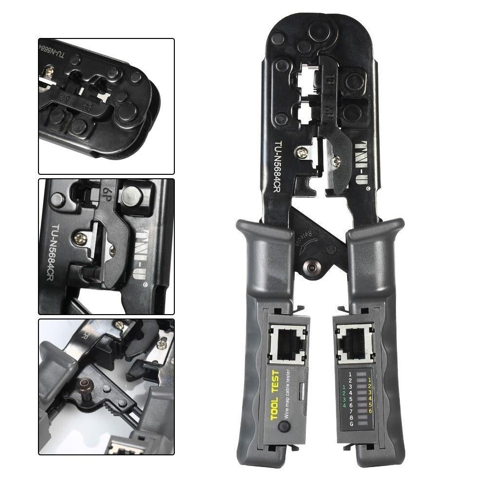 2 in 1 Wire Crimping and Testing Pliers RJ11 RJ12 RJ45 Cable Crimper Stripper Cutter Tester Image 6