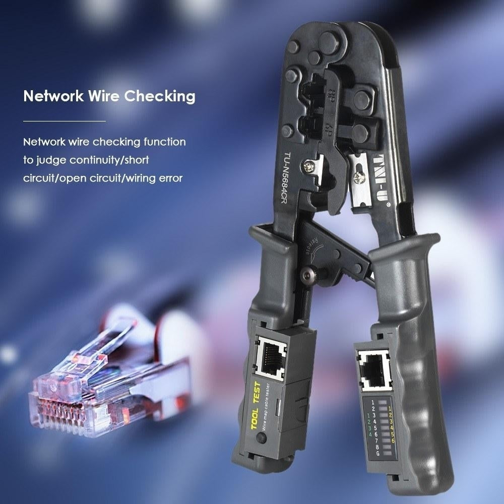 2 in 1 Wire Crimping and Testing Pliers RJ11 RJ12 RJ45 Cable Crimper Stripper Cutter Tester Image 8