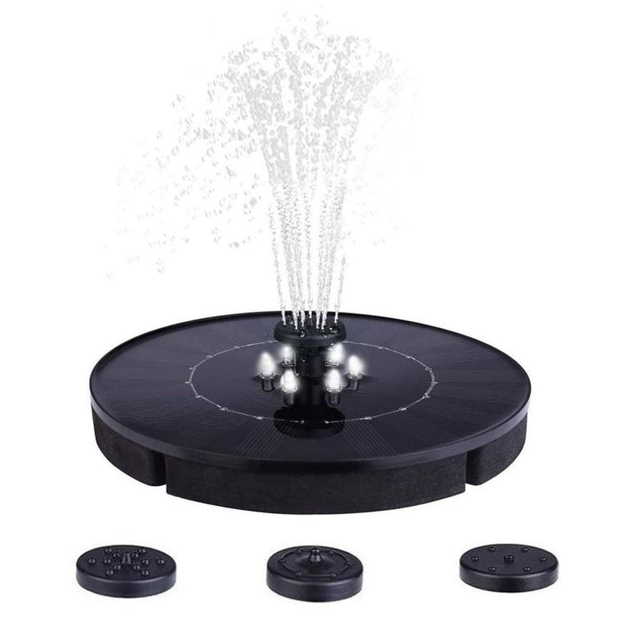 2.5W Solar Water Pump Fountain Floating Outdoor Pool Circular Fountains with 6 LED Lights Image 1