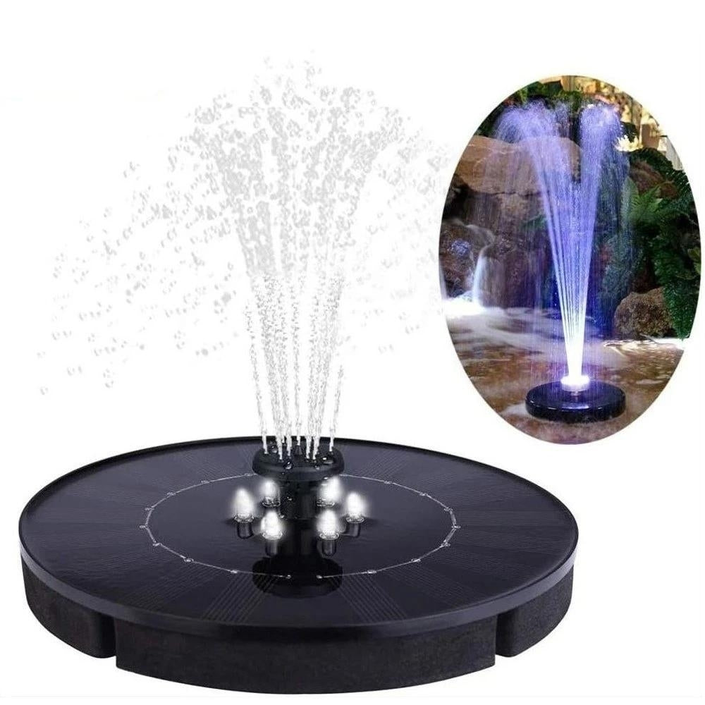 2.5W Solar Water Pump Fountain Floating Outdoor Pool Circular Fountains with 6 LED Lights Image 2