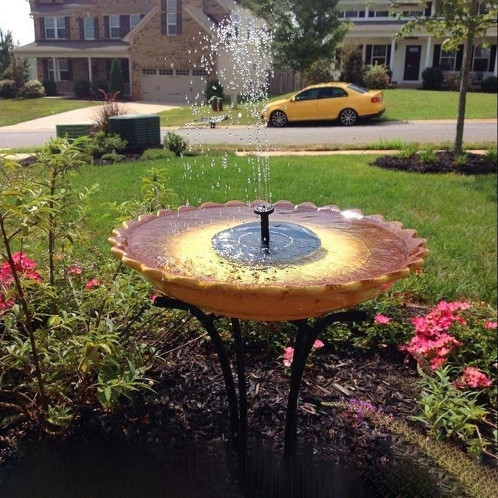 2.5W Solar Water Pump Fountain Floating Outdoor Pool Circular Fountains with 6 LED Lights Image 4