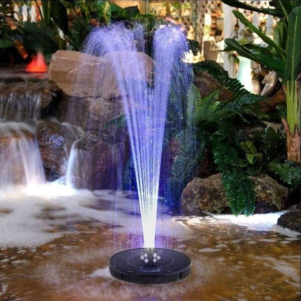 2.5W Solar Water Pump Fountain Floating Outdoor Pool Circular Fountains with 6 LED Lights Image 4