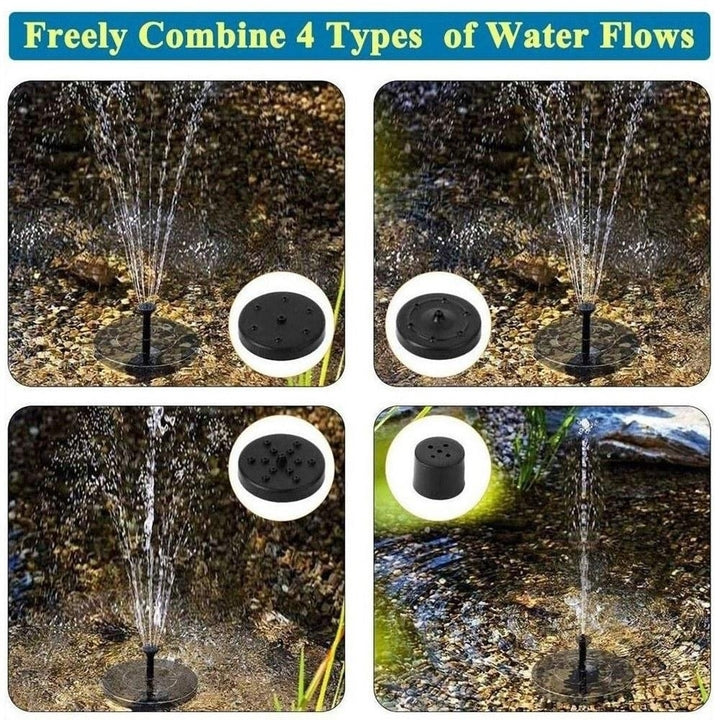 2.5W Solar Water Pump Fountain Floating Outdoor Pool Circular Fountains with 6 LED Lights Image 6